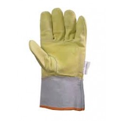 Guante cuero puño lona - De...